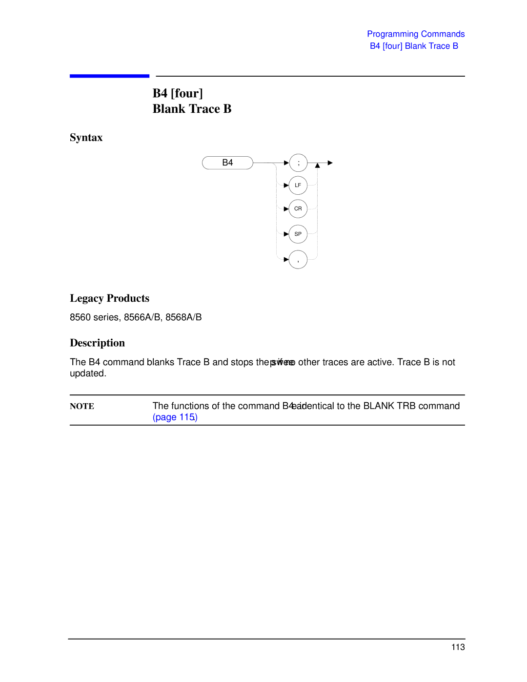 Agilent Technologies N9030a manual B4 four Blank Trace B 