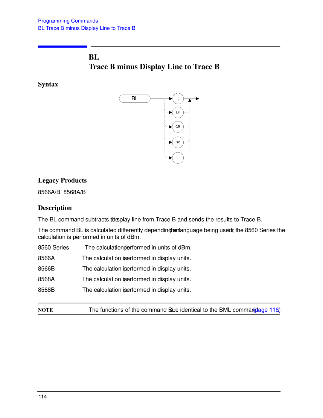 Agilent Technologies N9030a manual Trace B minus Display Line to Trace B 