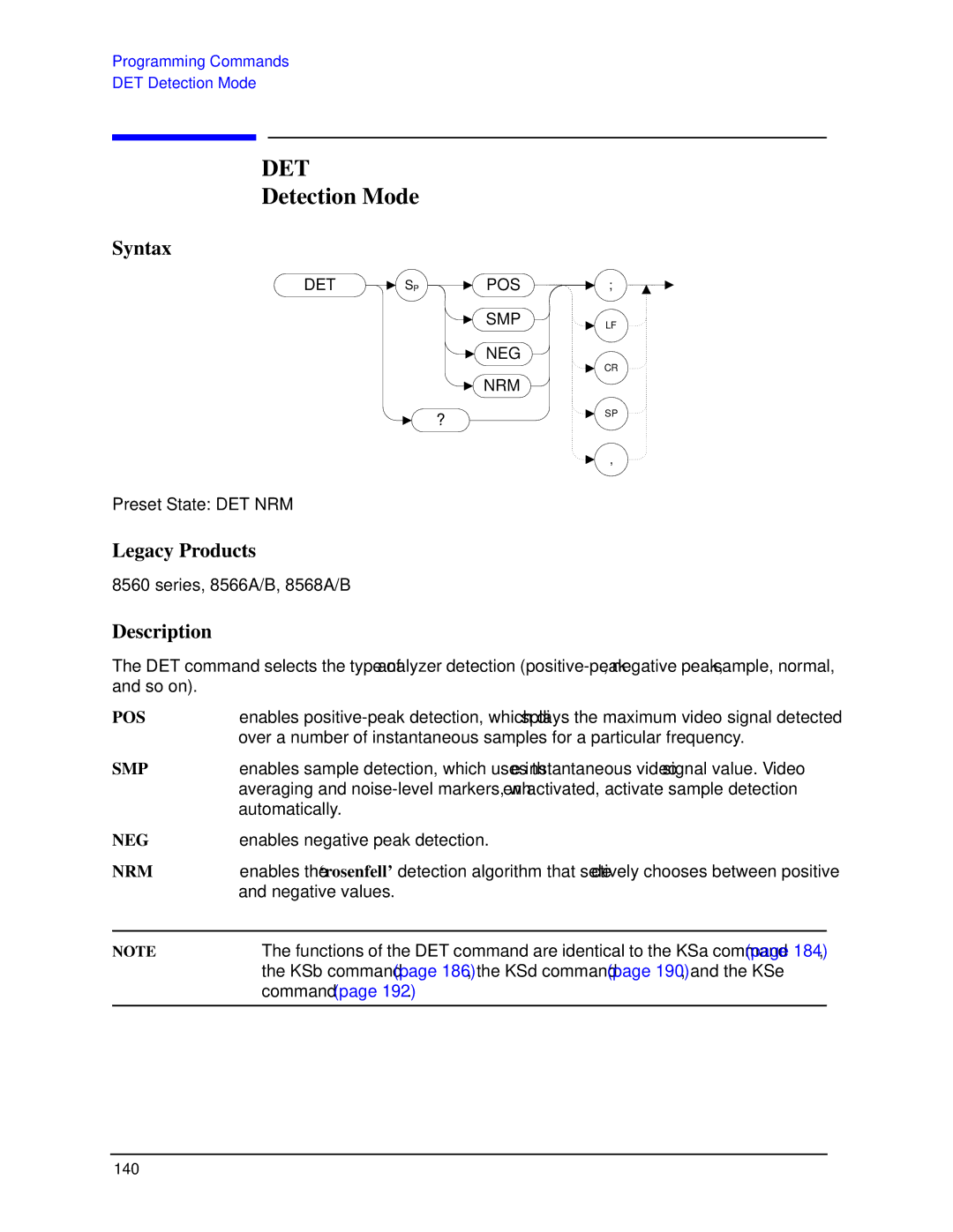 Agilent Technologies N9030a manual Detection Mode 