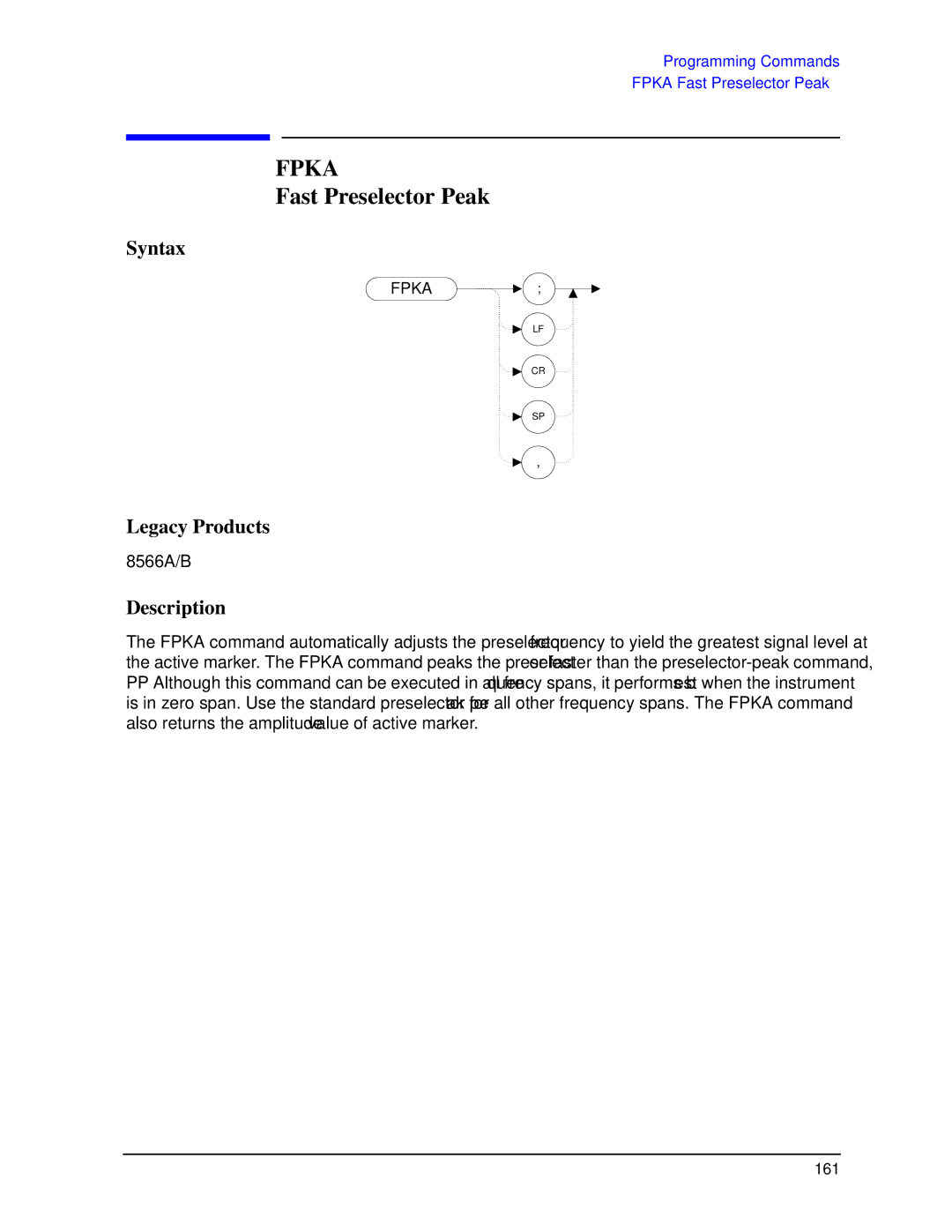 Agilent Technologies N9030a manual Fpka, Fast Preselector Peak 