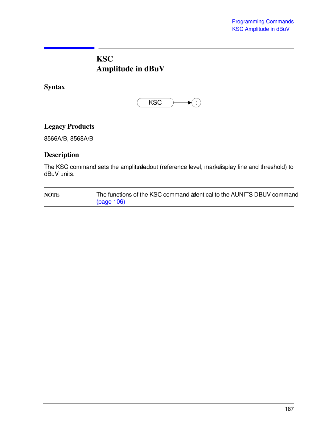 Agilent Technologies N9030a manual Ksc, Amplitude in dBuV 