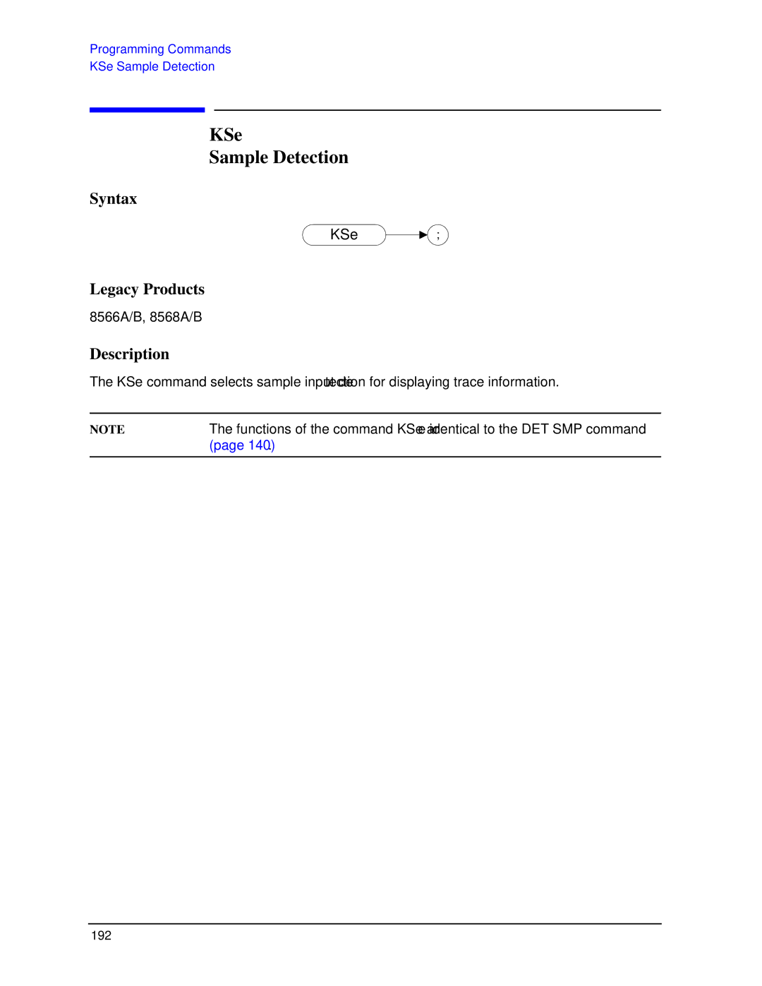 Agilent Technologies N9030a manual KSe Sample Detection 