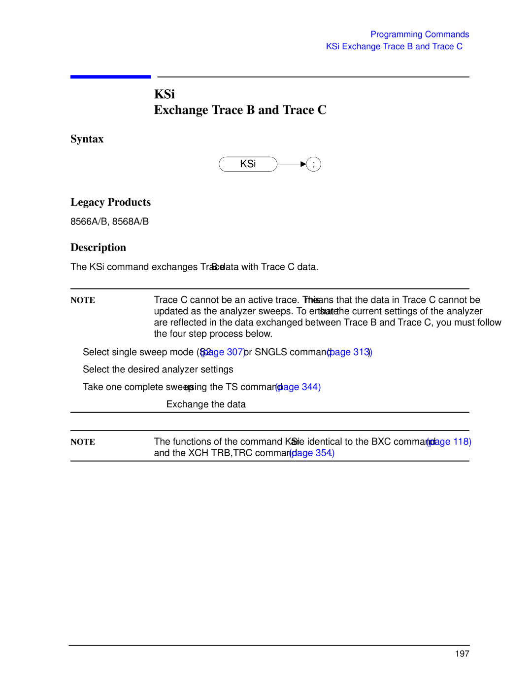 Agilent Technologies N9030a manual KSi Exchange Trace B and Trace C 