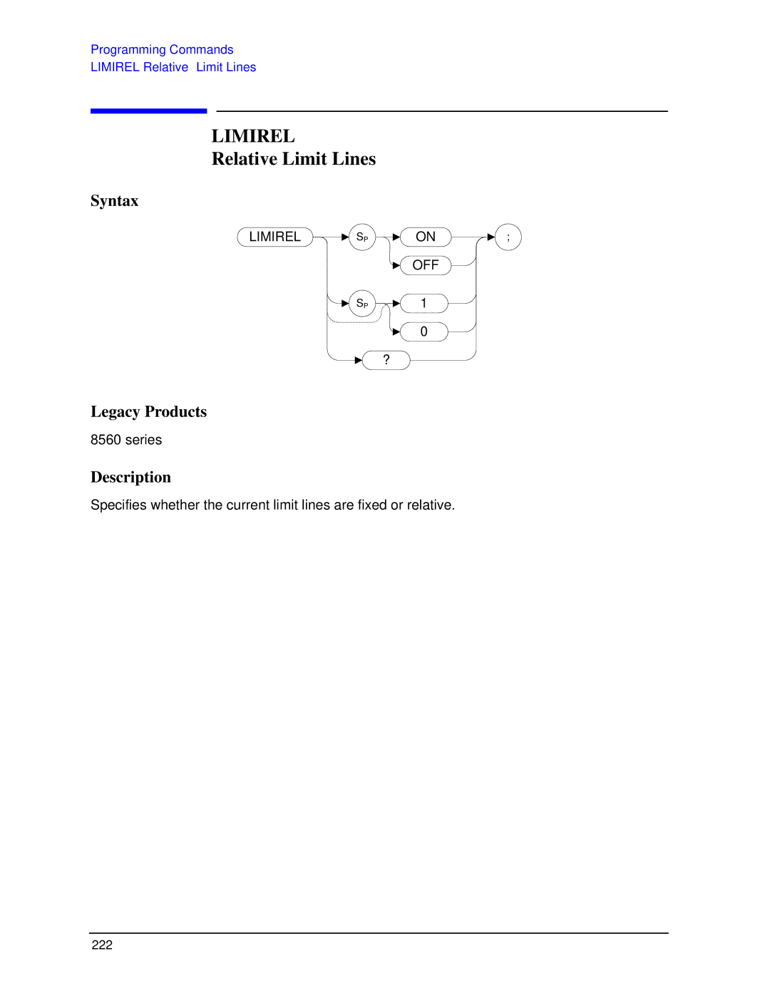 Agilent Technologies N9030a manual Limirel, Relative Limit Lines 