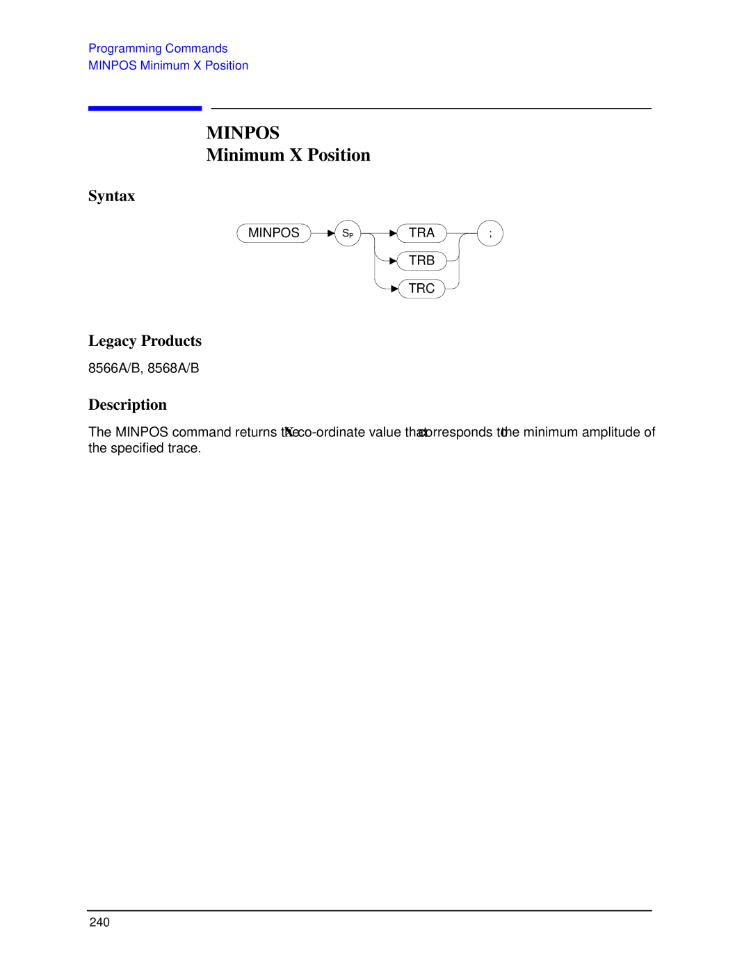 Agilent Technologies N9030a manual Minpos, Minimum X Position 