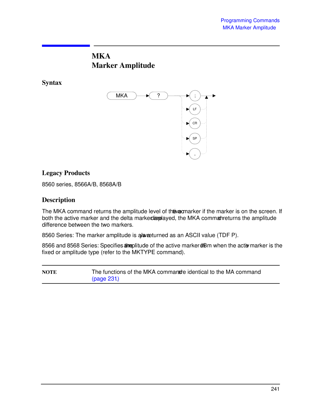 Agilent Technologies N9030a manual Mka, Marker Amplitude 