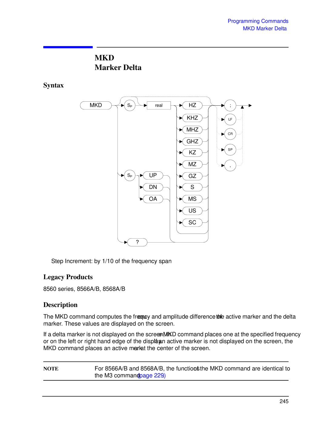 Agilent Technologies N9030a manual Mkd, Marker Delta 