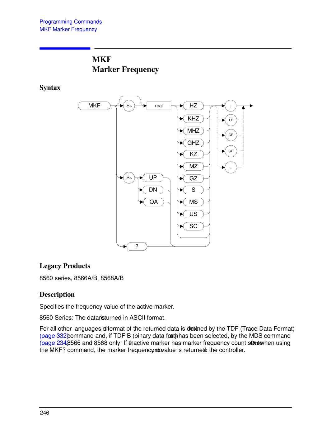 Agilent Technologies N9030a manual Mkf, Marker Frequency 