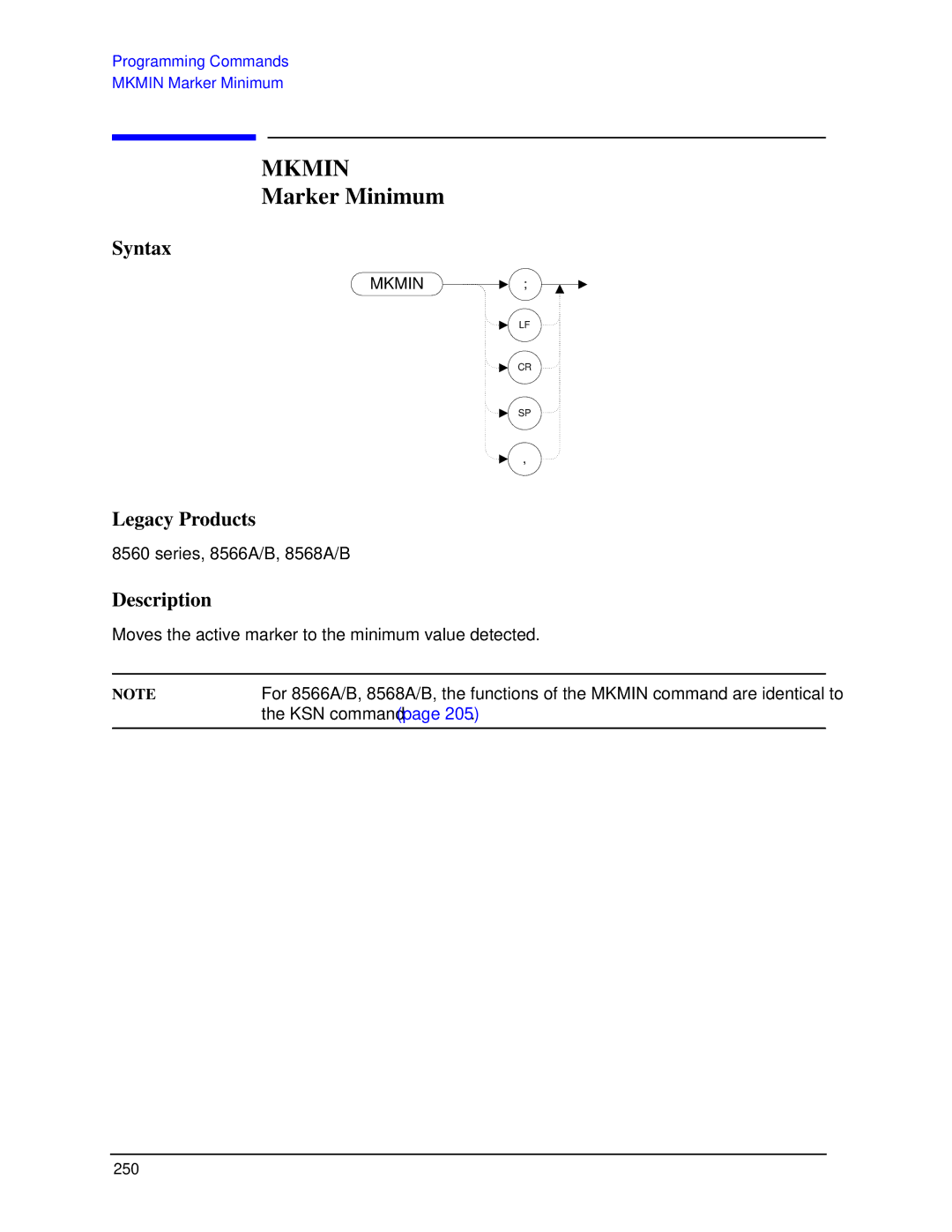 Agilent Technologies N9030a manual Mkmin, Marker Minimum 