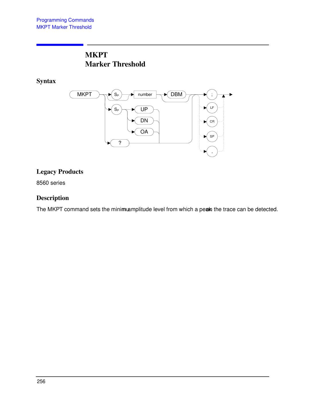 Agilent Technologies N9030a manual Mkpt, Marker Threshold 