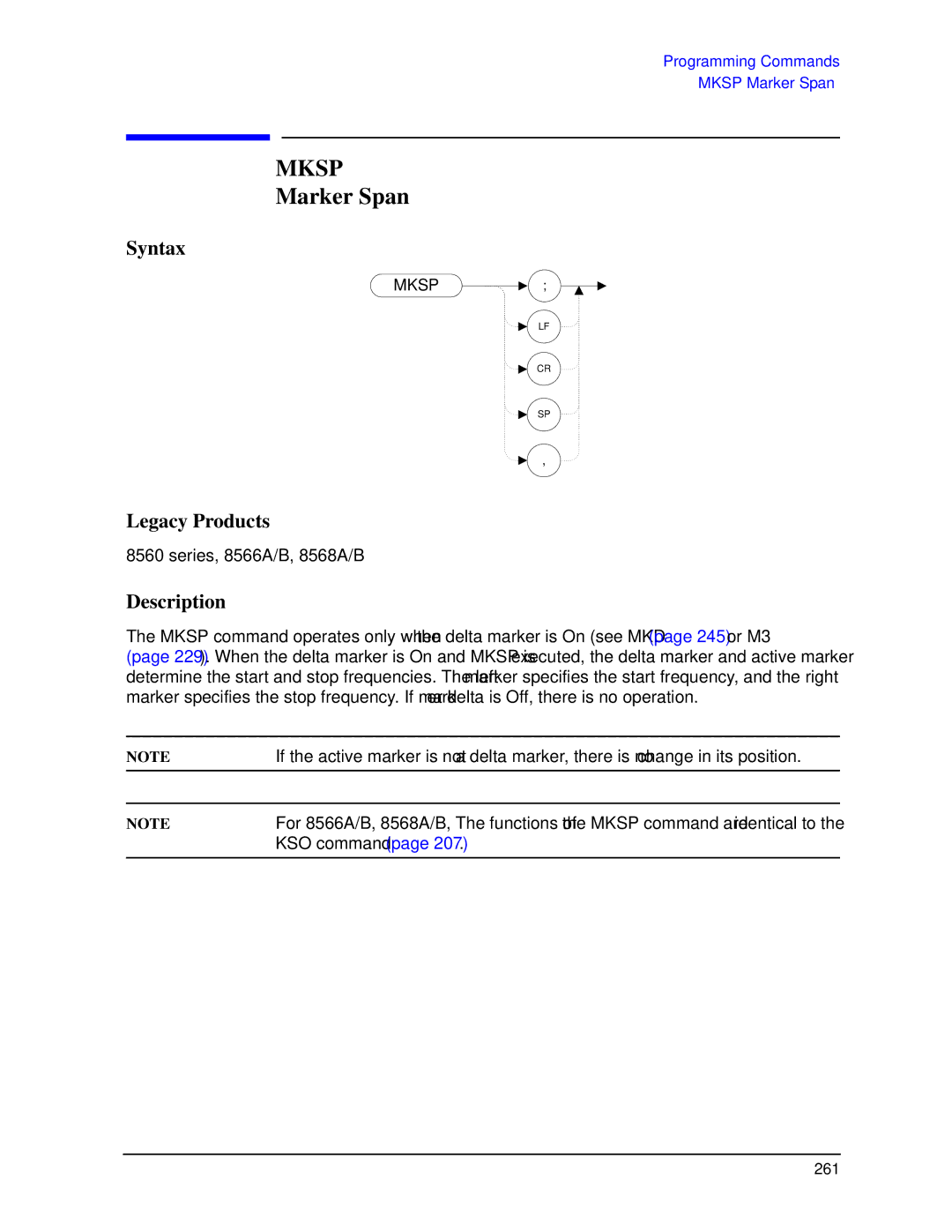 Agilent Technologies N9030a manual Mksp, Marker Span 