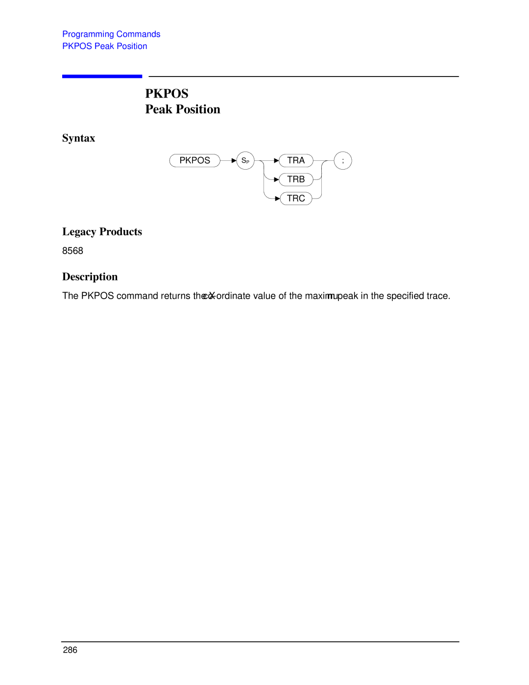 Agilent Technologies N9030a manual Pkpos, Peak Position 
