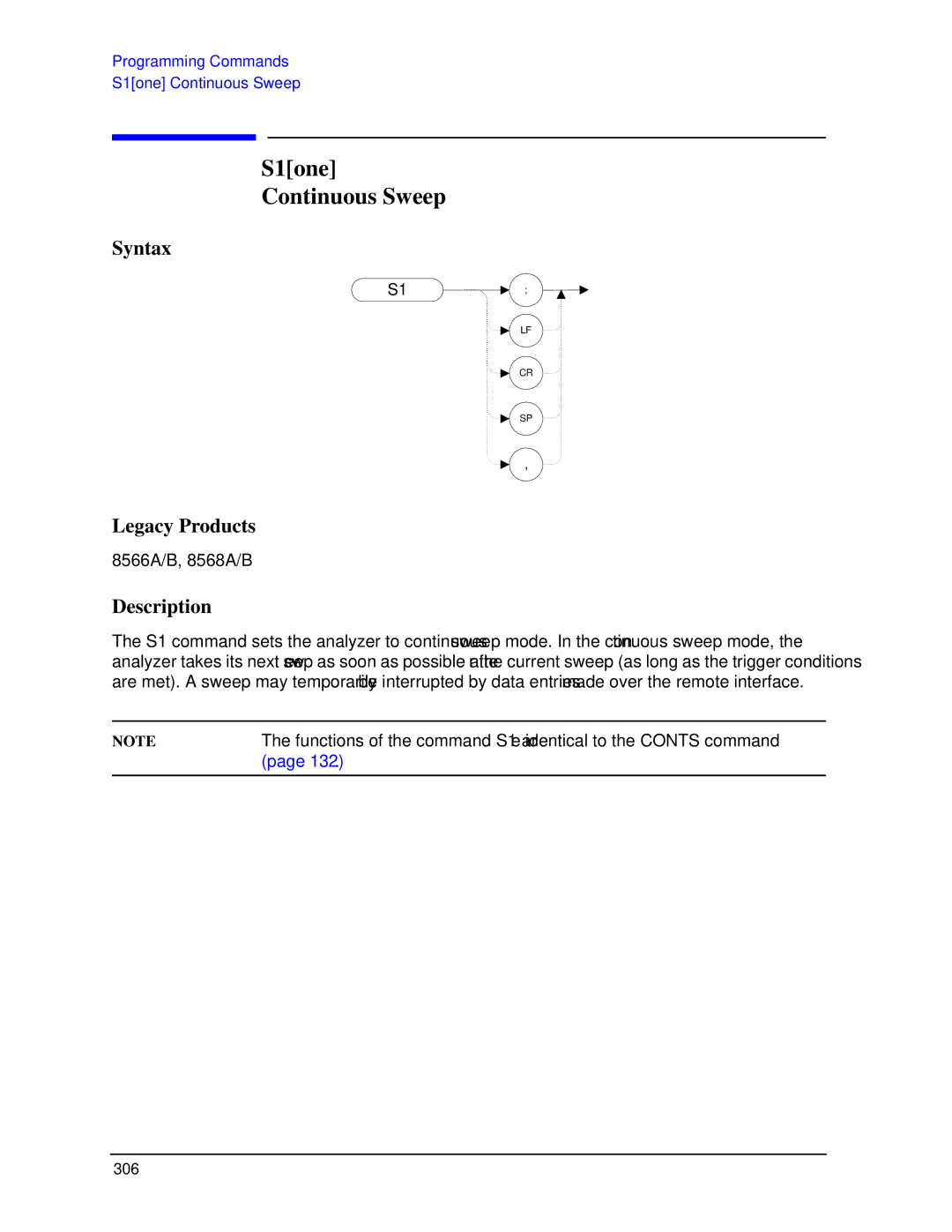 Agilent Technologies N9030a manual S1one Continuous Sweep 