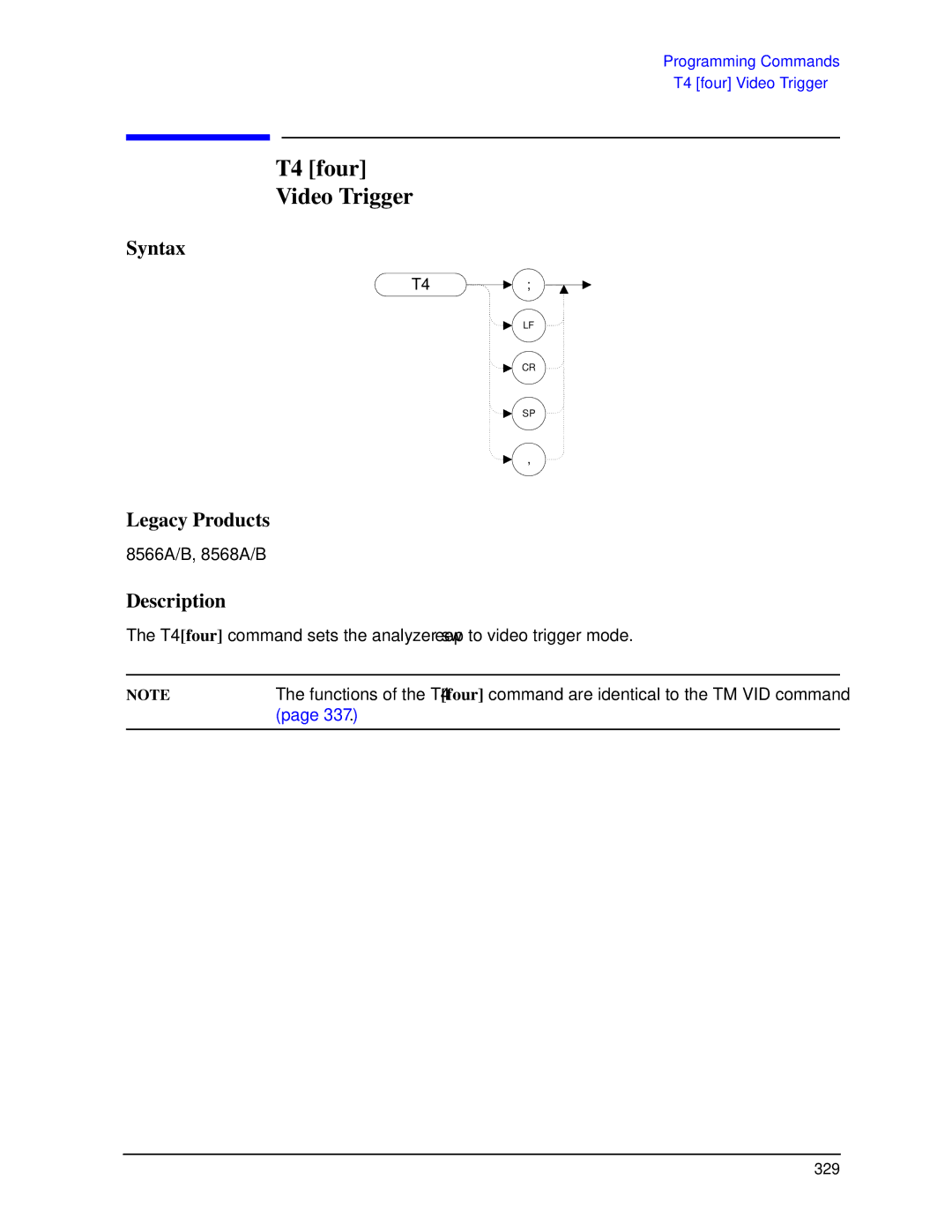 Agilent Technologies N9030a manual T4 four Video Trigger 