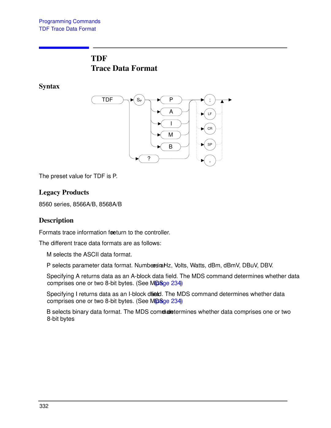 Agilent Technologies N9030a manual Tdf, Trace Data Format 