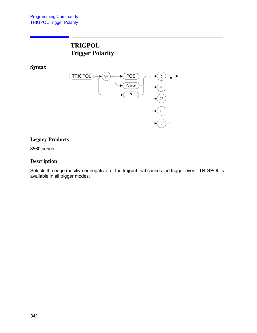 Agilent Technologies N9030a manual Trigpol, Trigger Polarity 