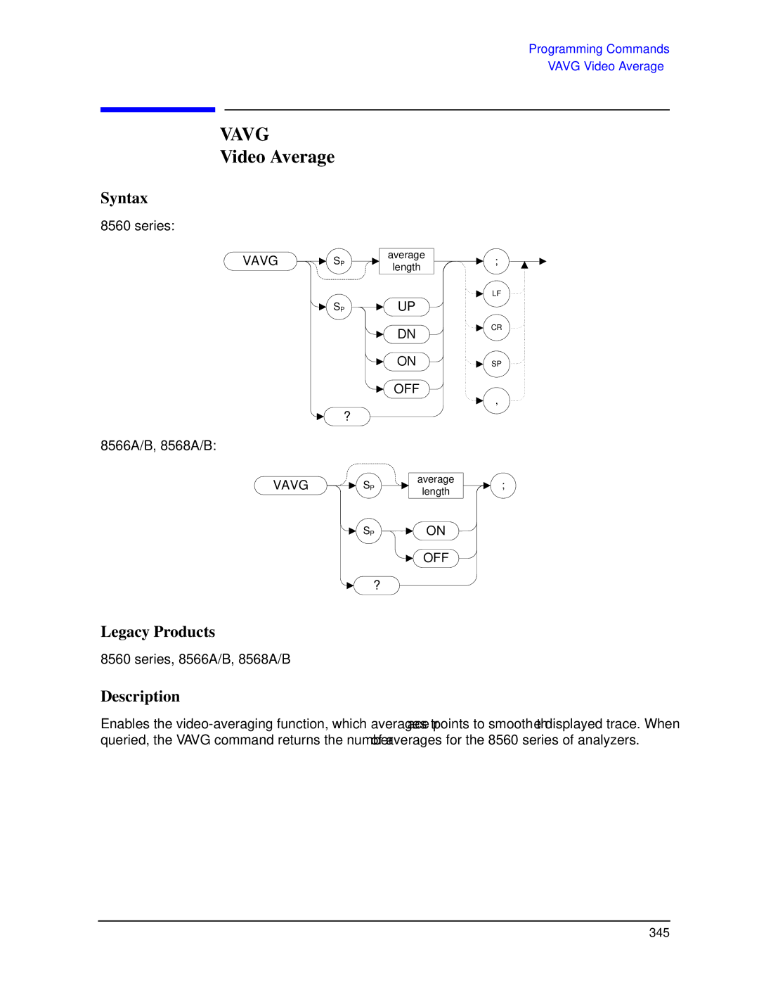 Agilent Technologies N9030a manual Vavg, Video Average 