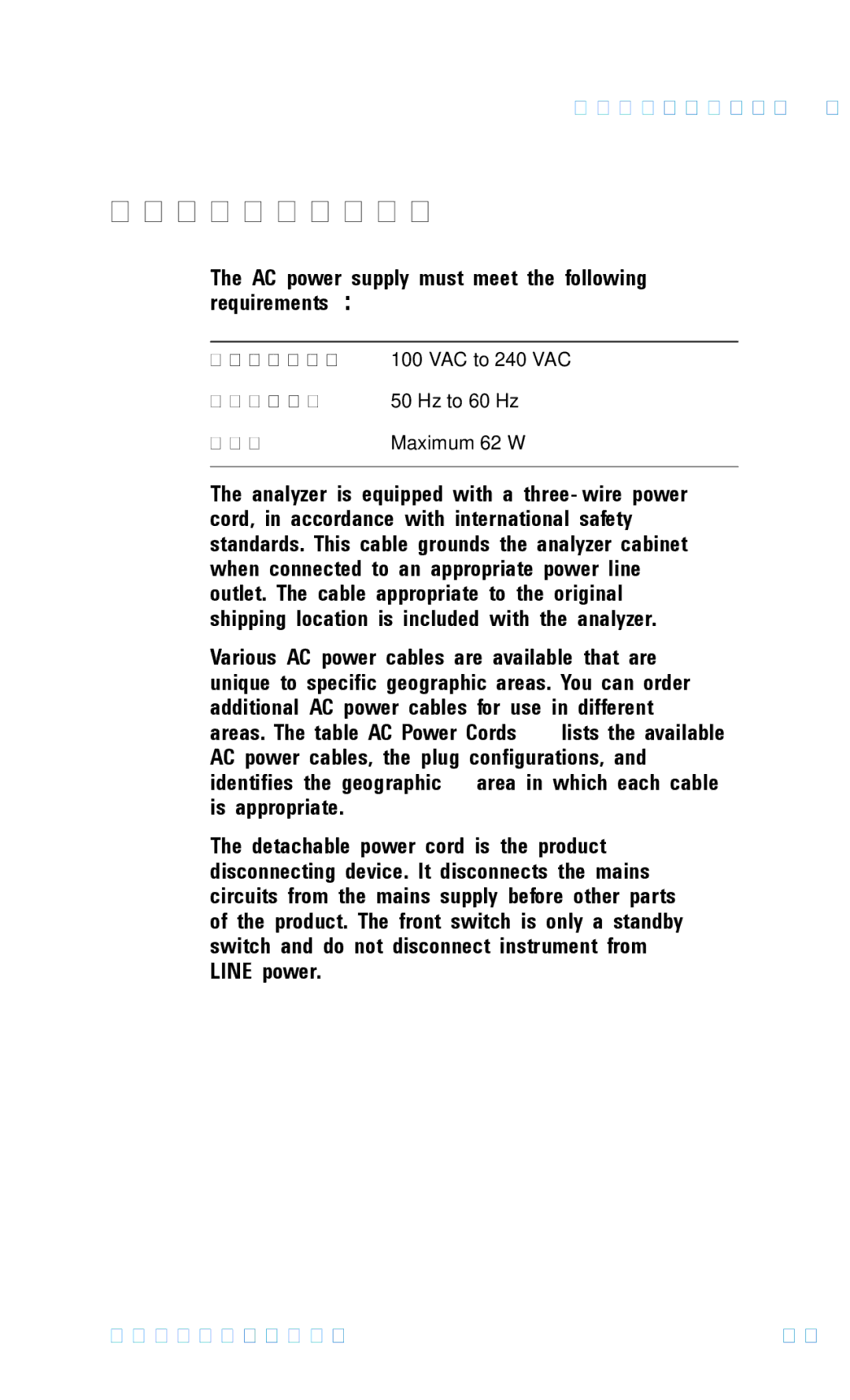 Agilent Technologies N9340A manual Power Requirements 