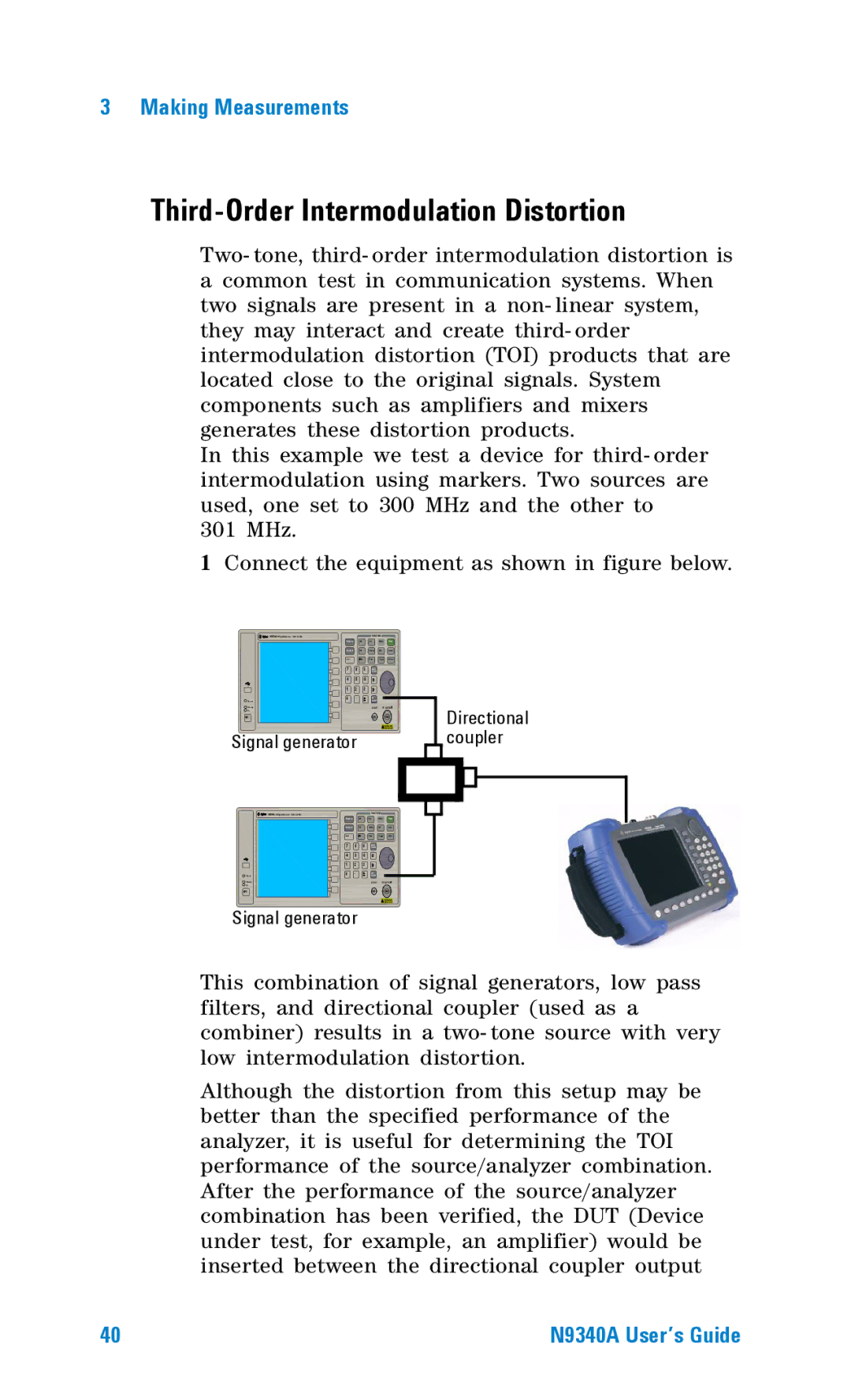 Agilent Technologies N9340A manual Third-Order Intermodulation Distortion 