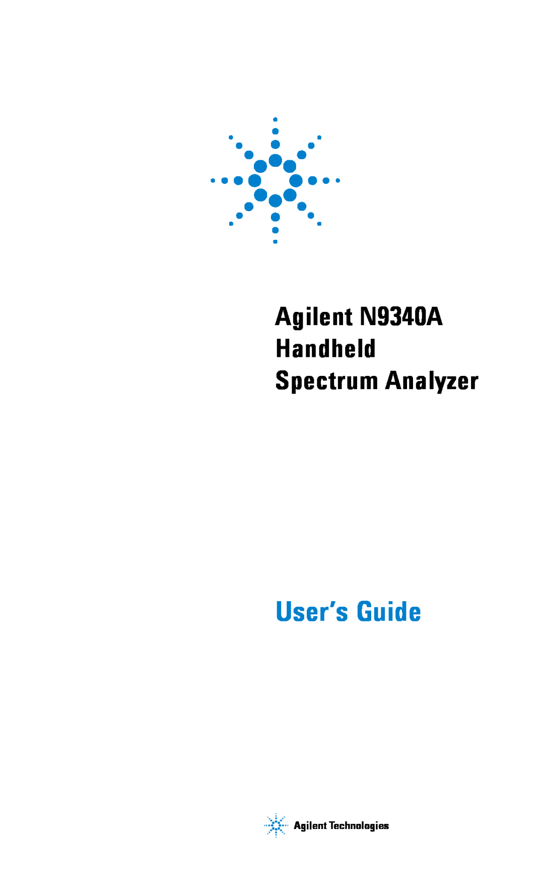 Agilent Technologies manual User’s Guide, Agilent N9340A Handheld Spectrum Analyzer 