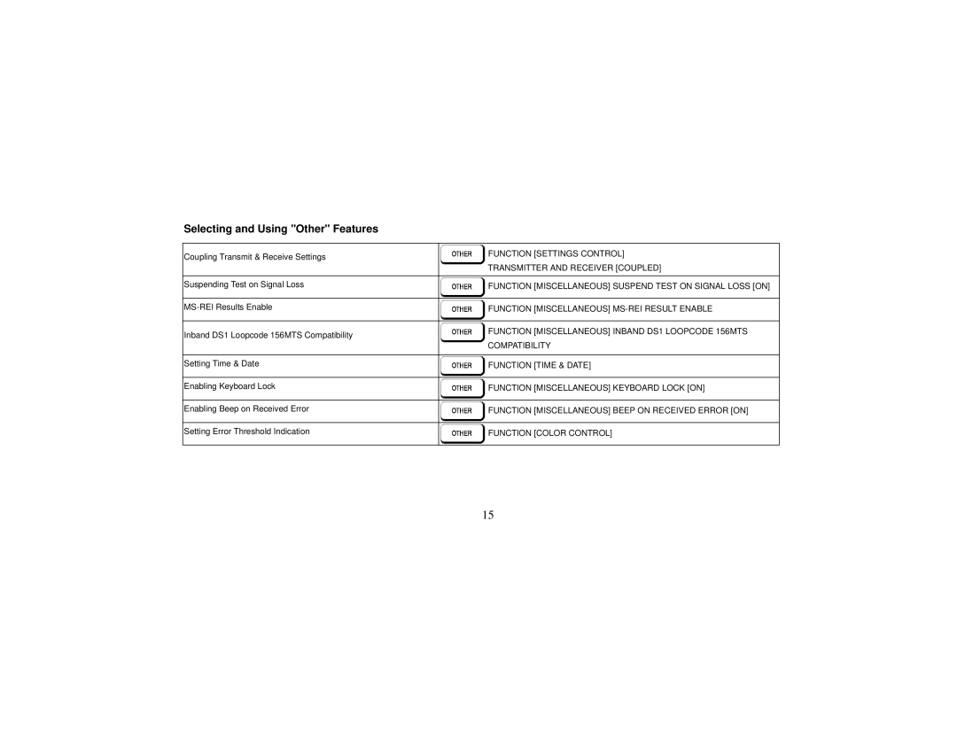 Agilent Technologies OmniBER 718 manual Selecting and Using Other Features 