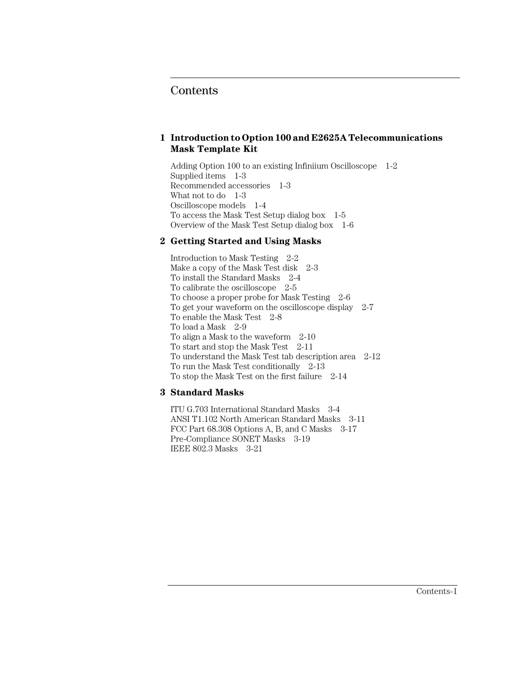 Agilent Technologies E2625A, Option 100 manual Contents 