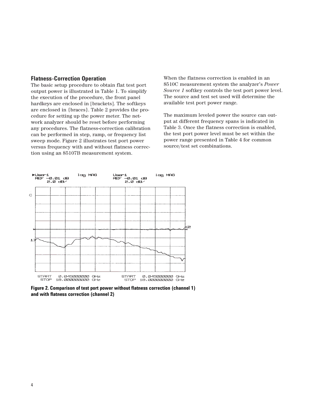 Agilent Technologies PN 8510-16 manual Flatness-Correction Operation 