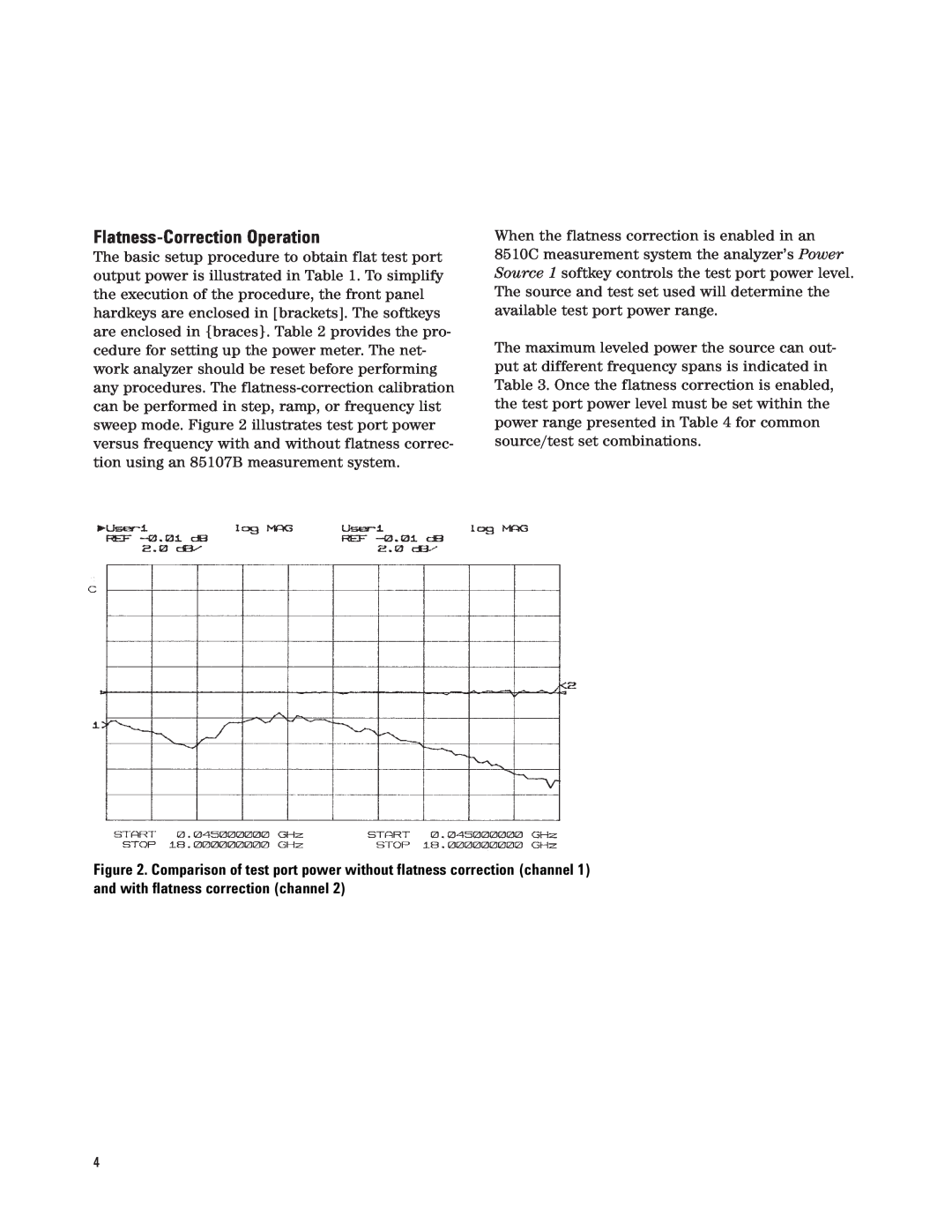 Agilent Technologies PN 8510-16 manual Flatness-Correction Operation 
