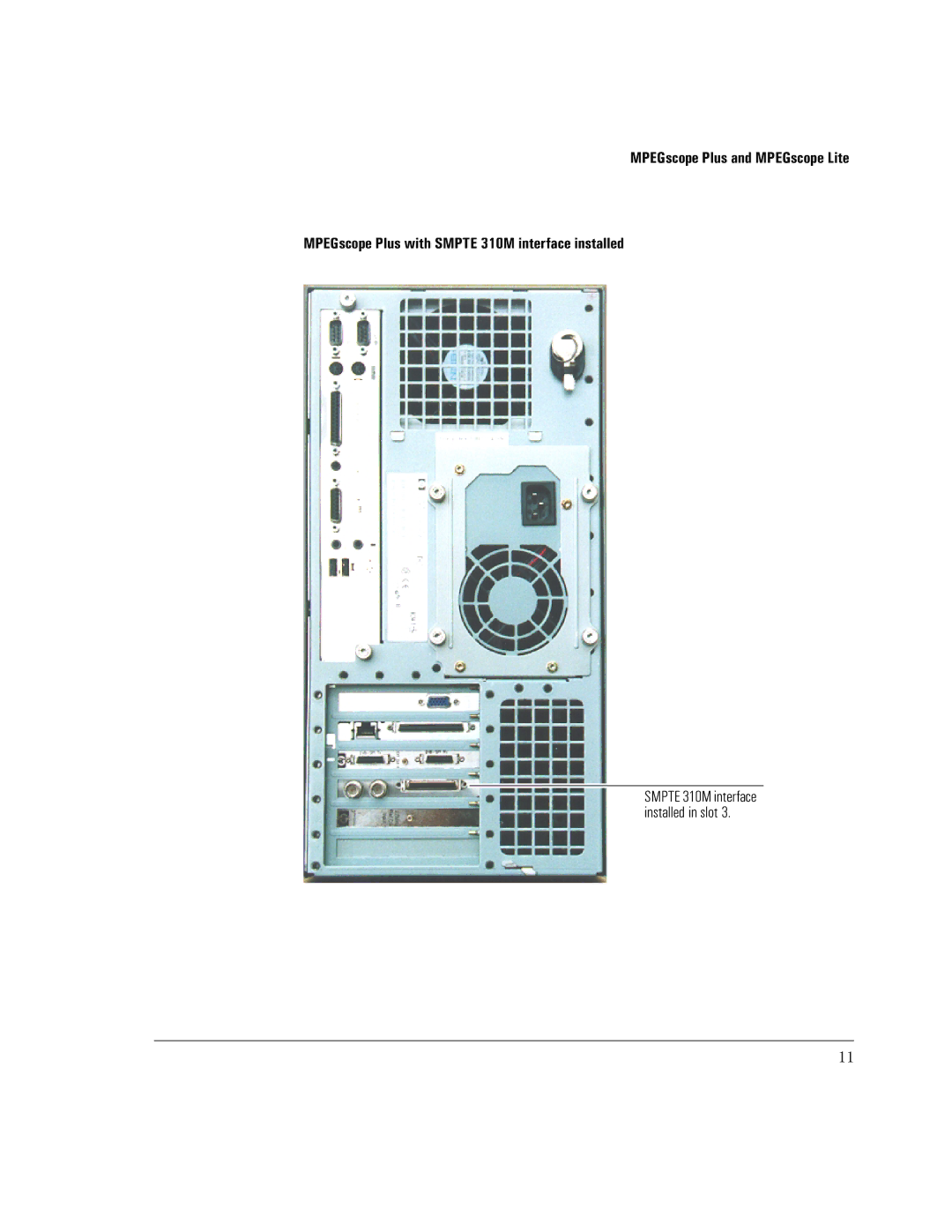 Agilent Technologies SMPTE 310M manual Smpte 310M interface installed in slot 