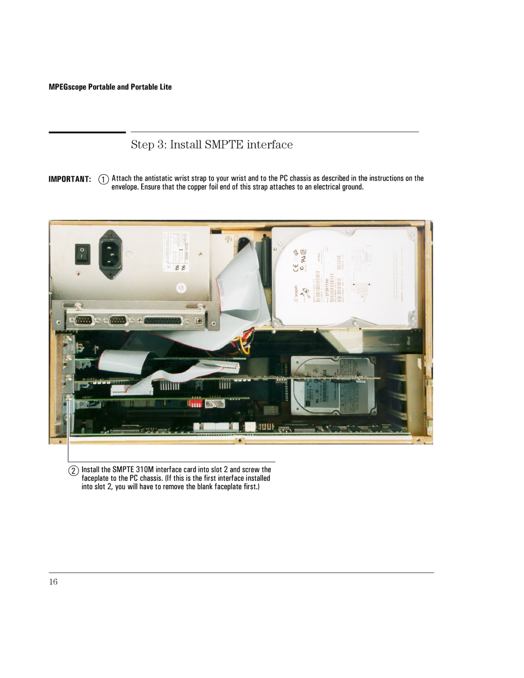 Agilent Technologies SMPTE 310M manual Install Smpte interface 