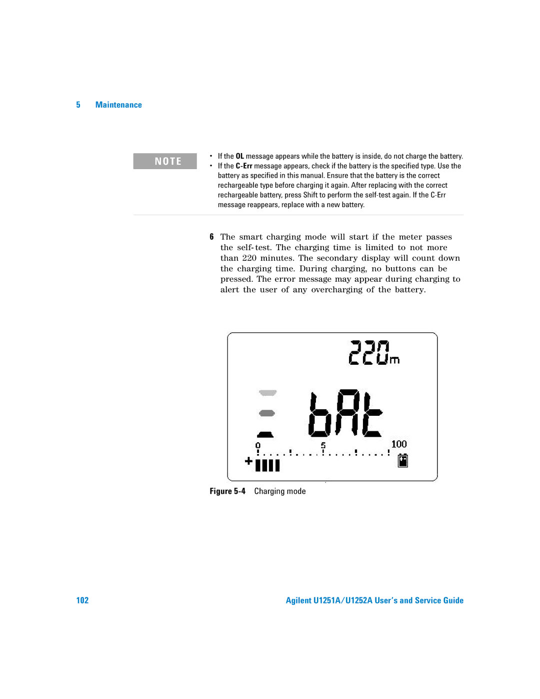 Agilent Technologies U1251A manual 4Charging mode 