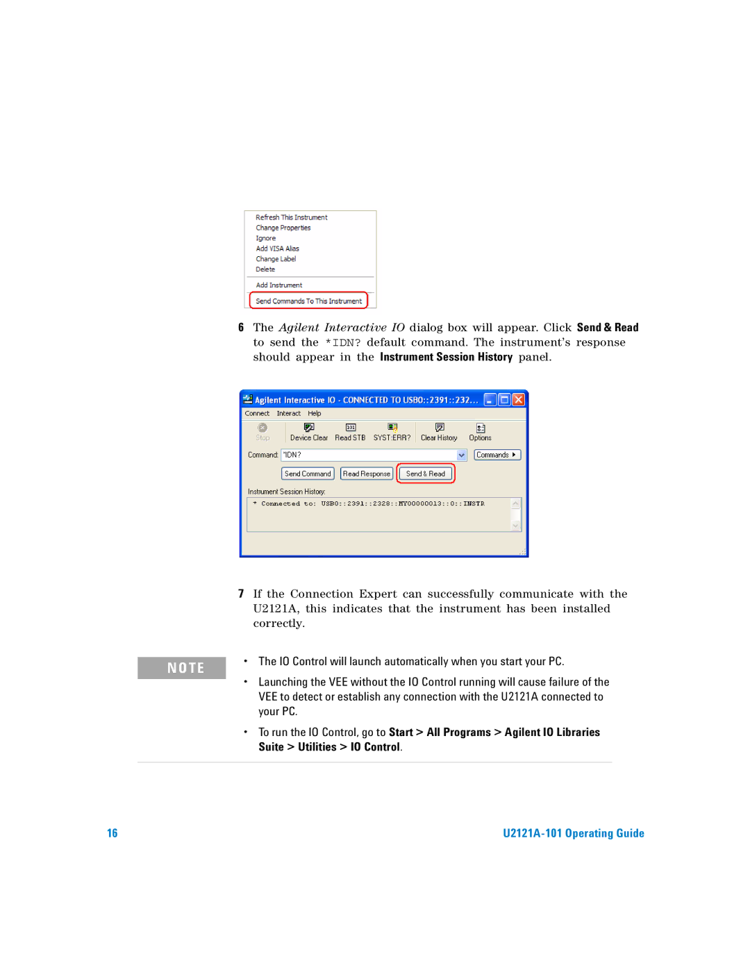 Agilent Technologies U2121A-101 manual IO Control will launch automatically when you start your PC, Your PC 