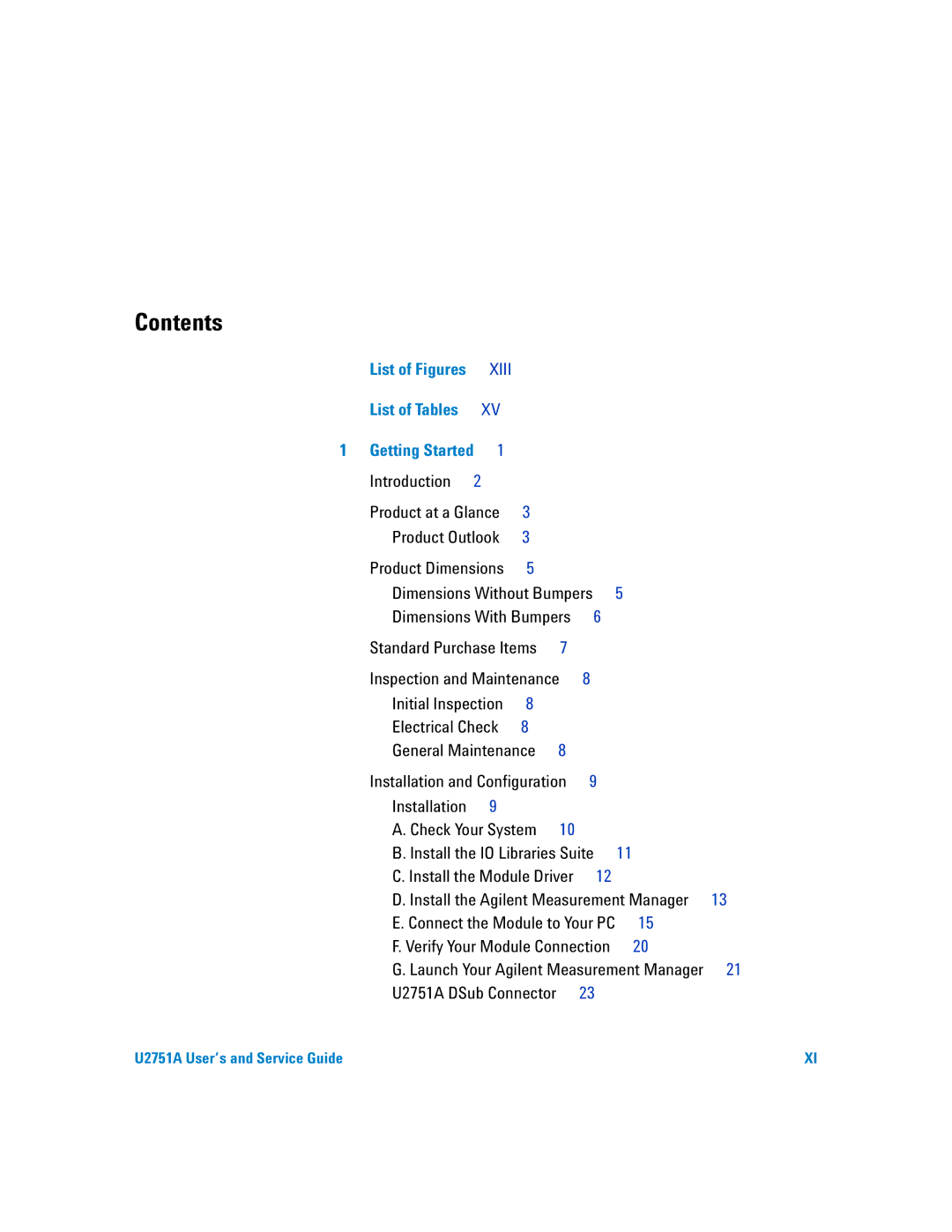 Agilent Technologies U2751A manual Contents 