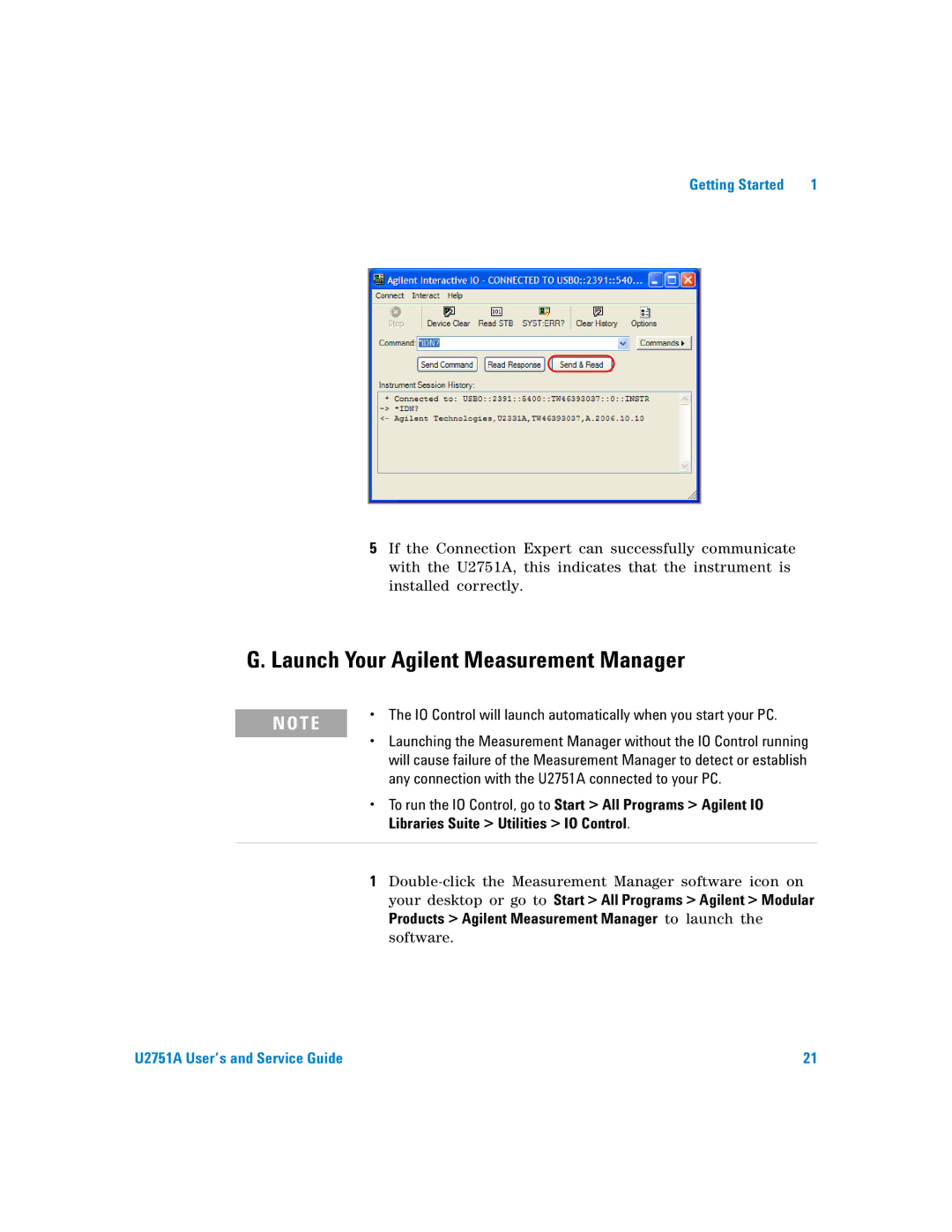 Agilent Technologies U2751A manual Launch Your Agilent Measurement Manager 