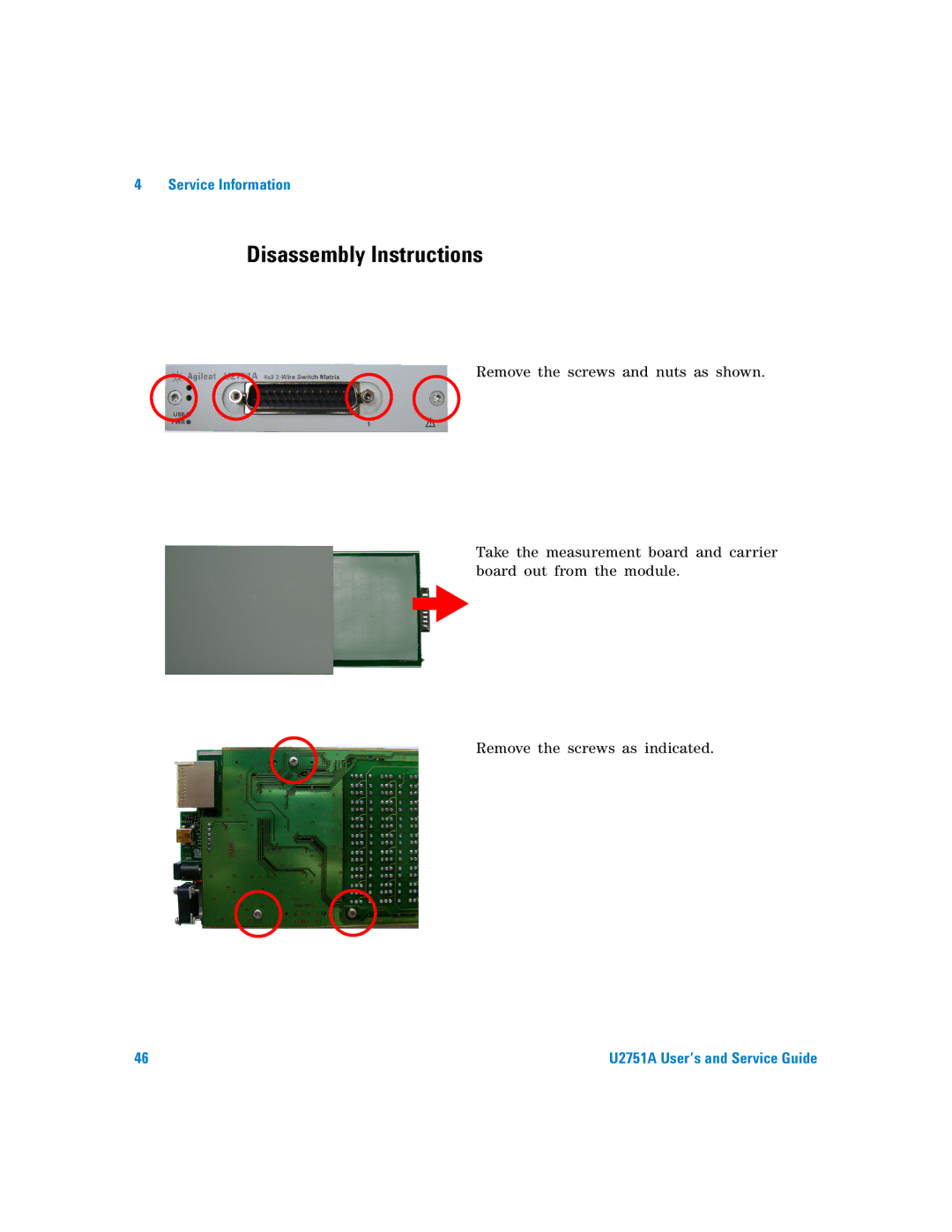 Agilent Technologies U2751A manual Disassembly Instructions 