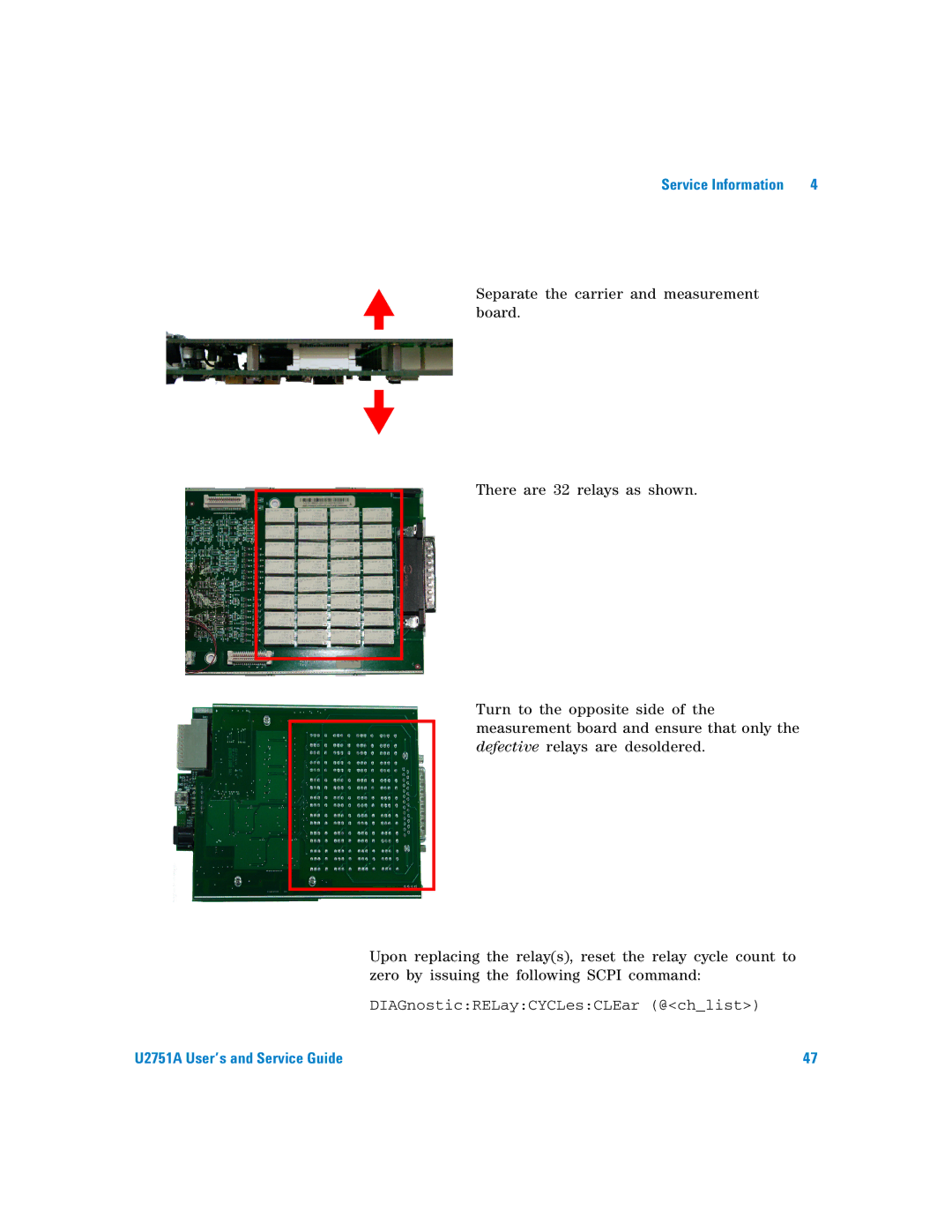 Agilent Technologies U2751A manual DIAGnosticRELayCYCLesCLEar @chlist 