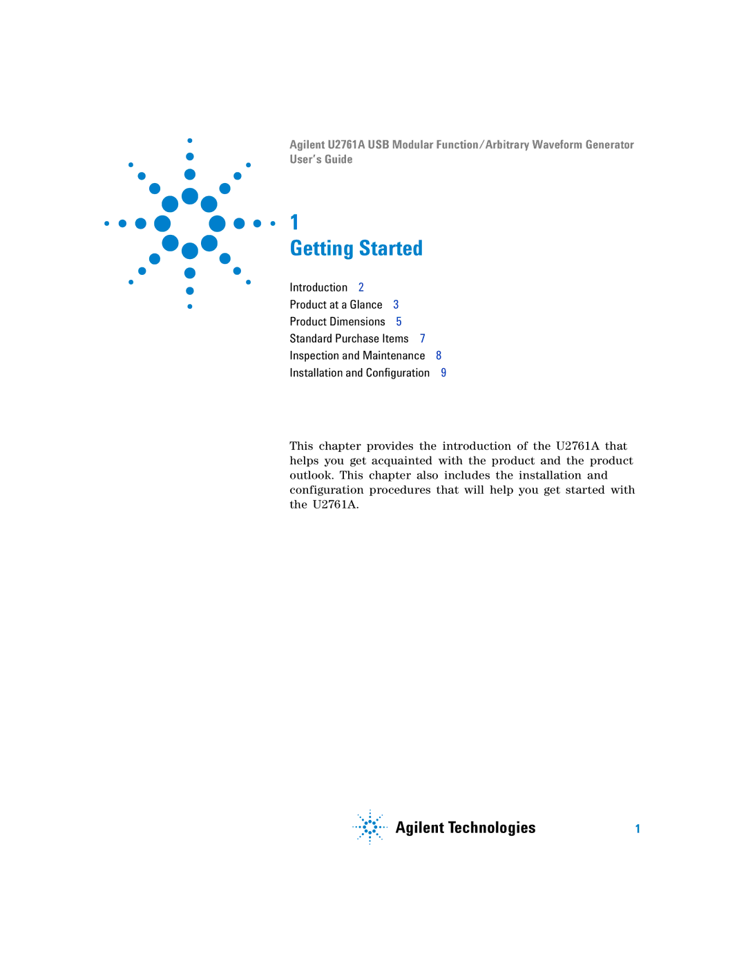 Agilent Technologies U2761A manual Getting Started 