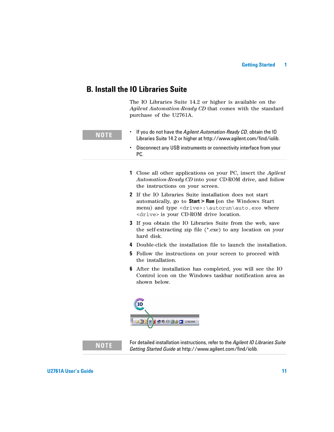 Agilent Technologies U2761A manual Install the IO Libraries Suite 