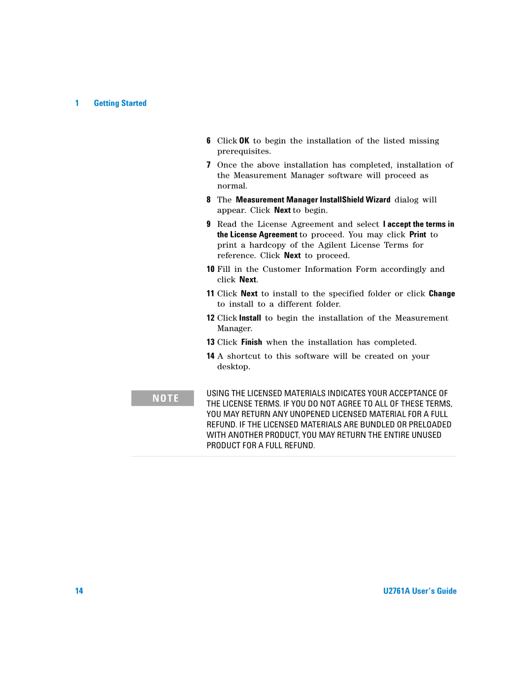 Agilent Technologies U2761A manual T E 