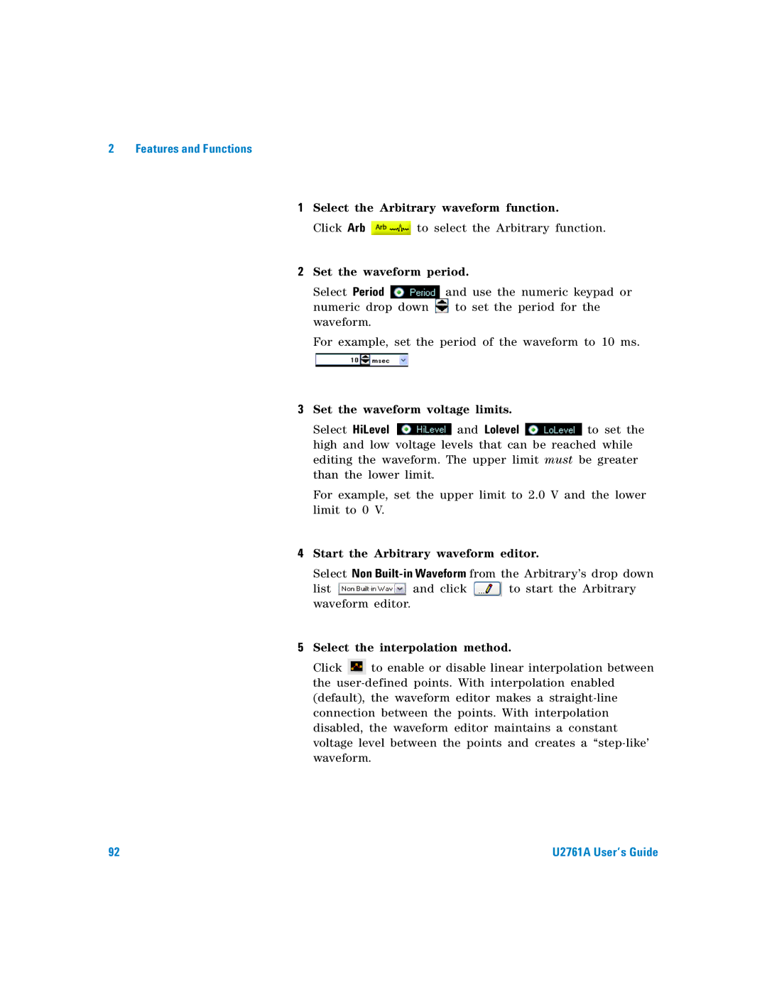 Agilent Technologies U2761A manual Select the Arbitrary waveform function 