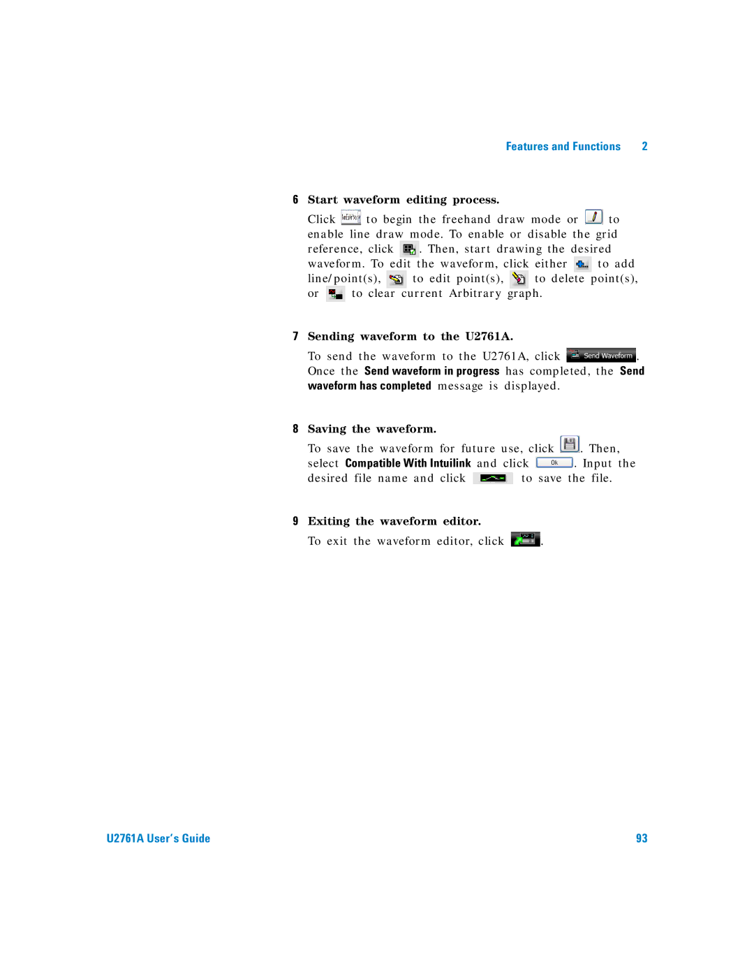 Agilent Technologies U2761A manual Exiting the waveform editor 