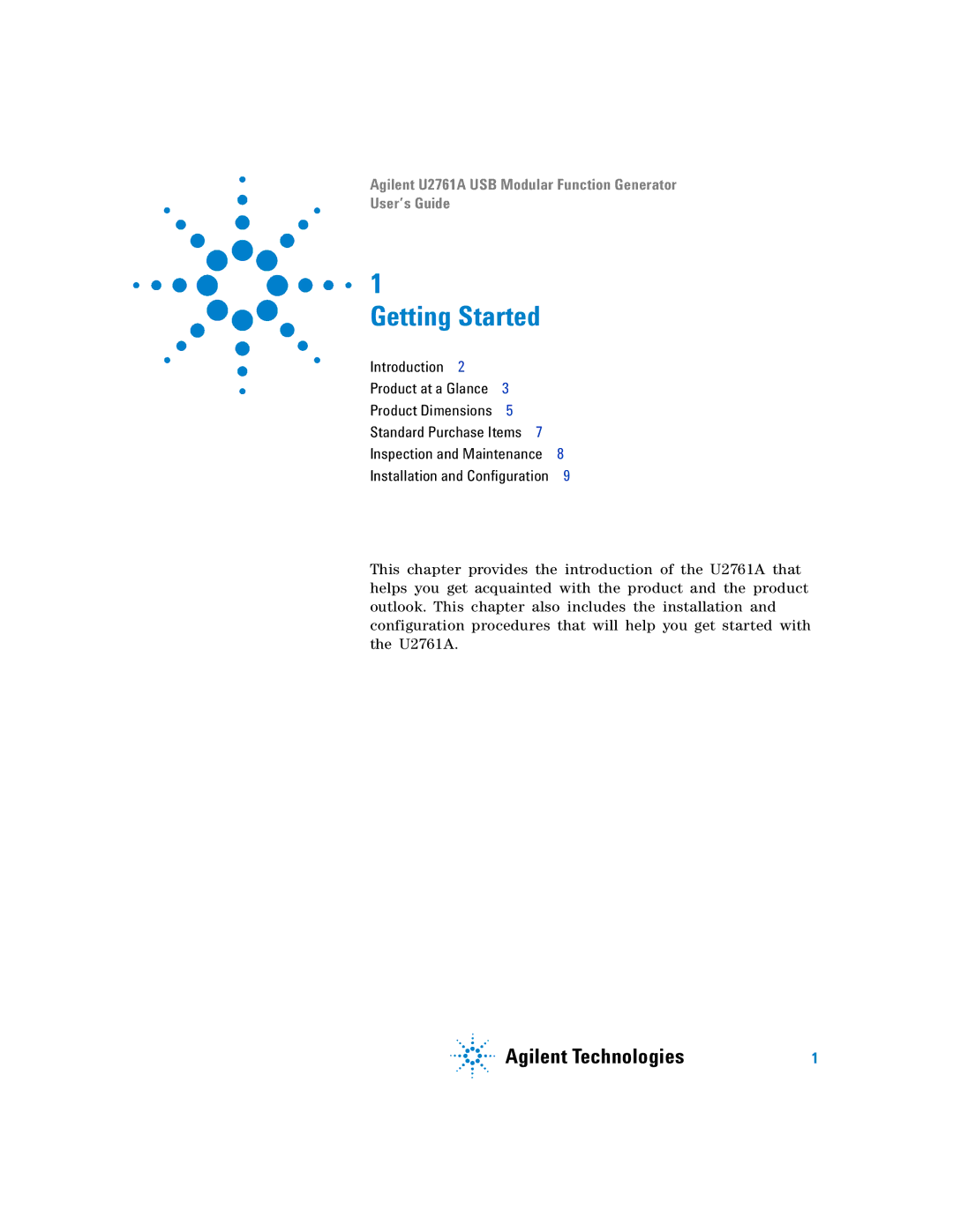 Agilent Technologies U2761A manual Getting Started 