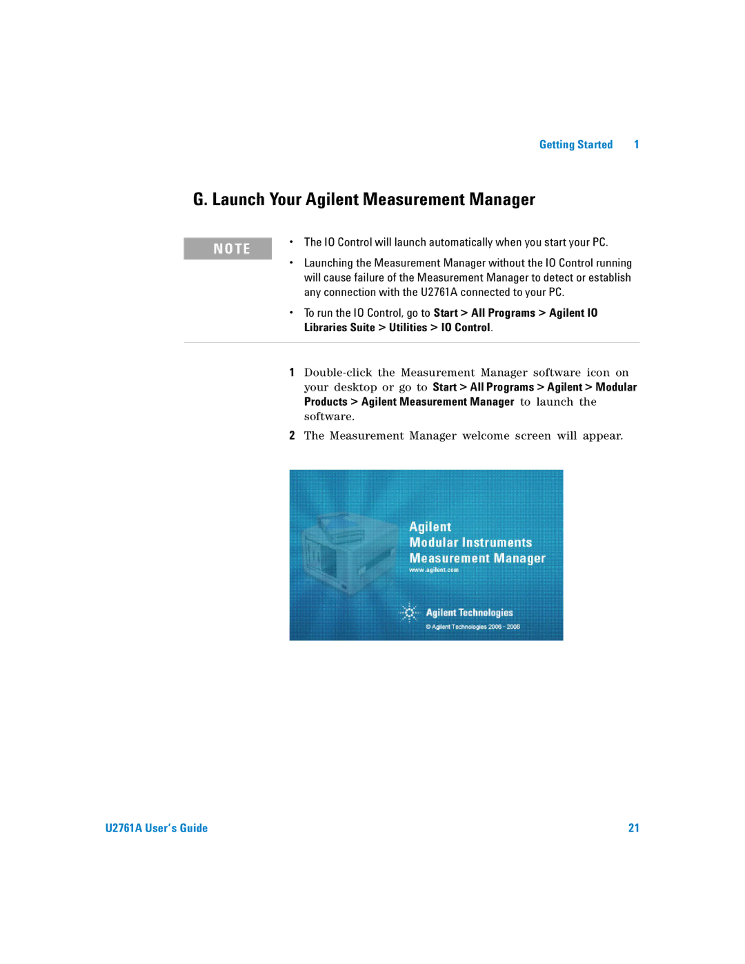 Agilent Technologies U2761A manual Launch Your Agilent Measurement Manager 