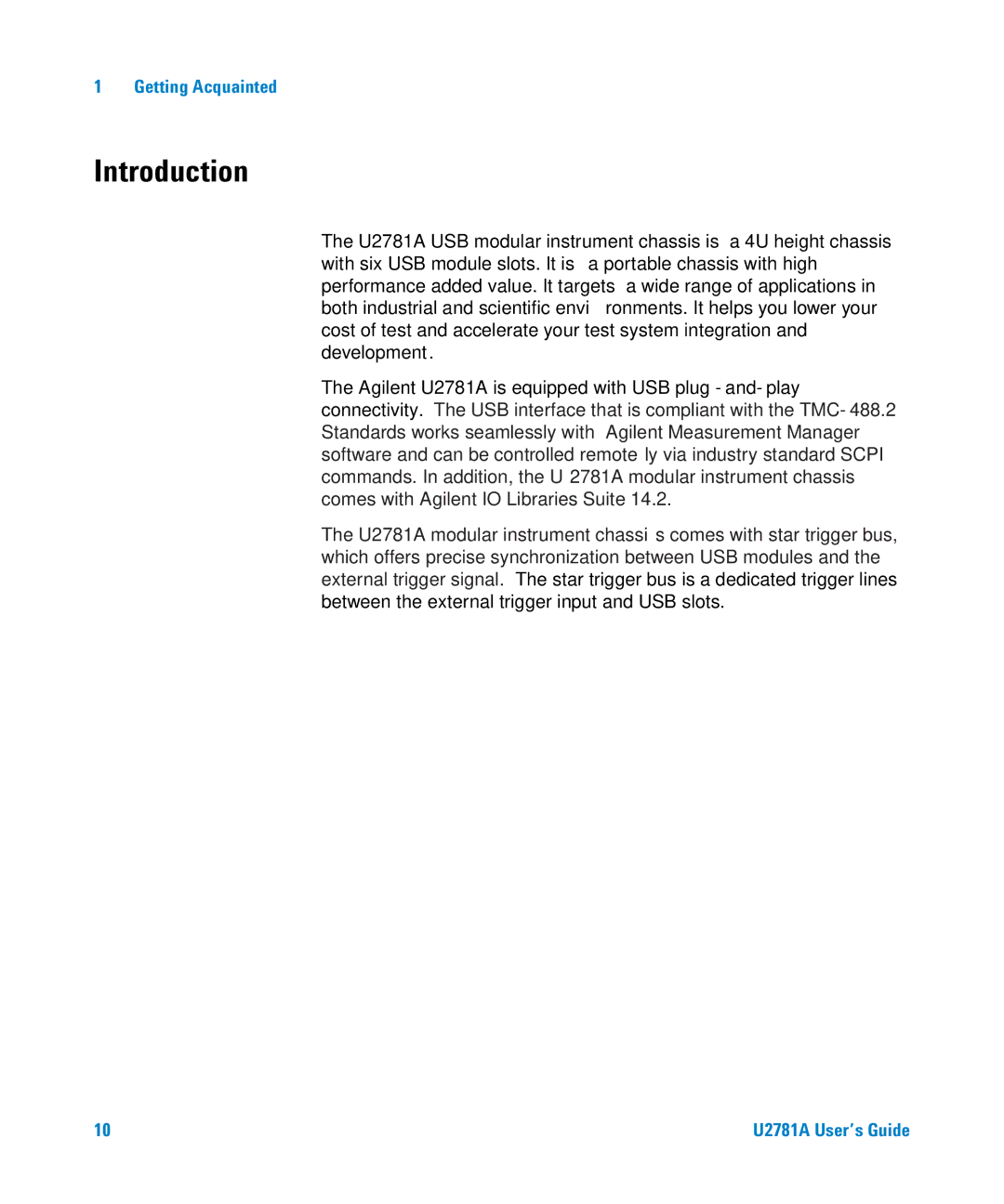 Agilent Technologies U2781A manual Introduction 