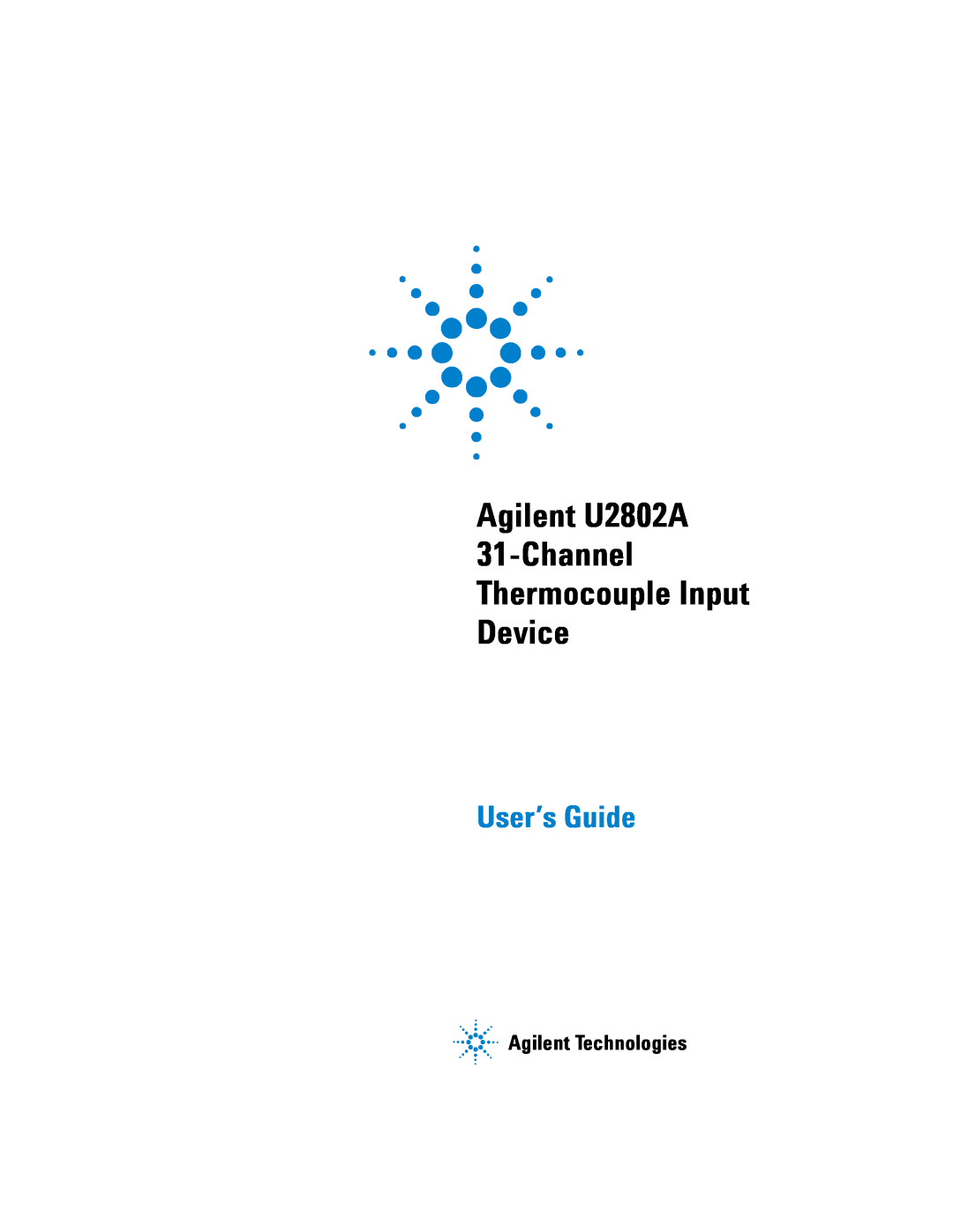 Agilent Technologies U2802A manual Agilent Technologies, User’s Guide 