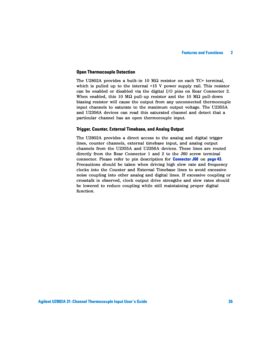 Agilent Technologies U2802A manual Open Thermocouple Detection 