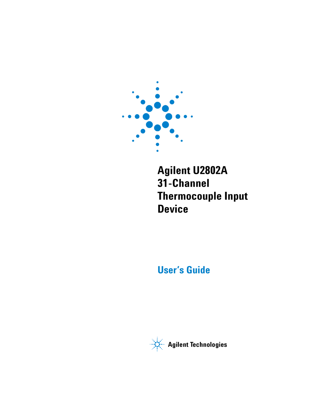 Agilent Technologies manual Agilent U2802A 31-Channel Thermocouple Input Device 