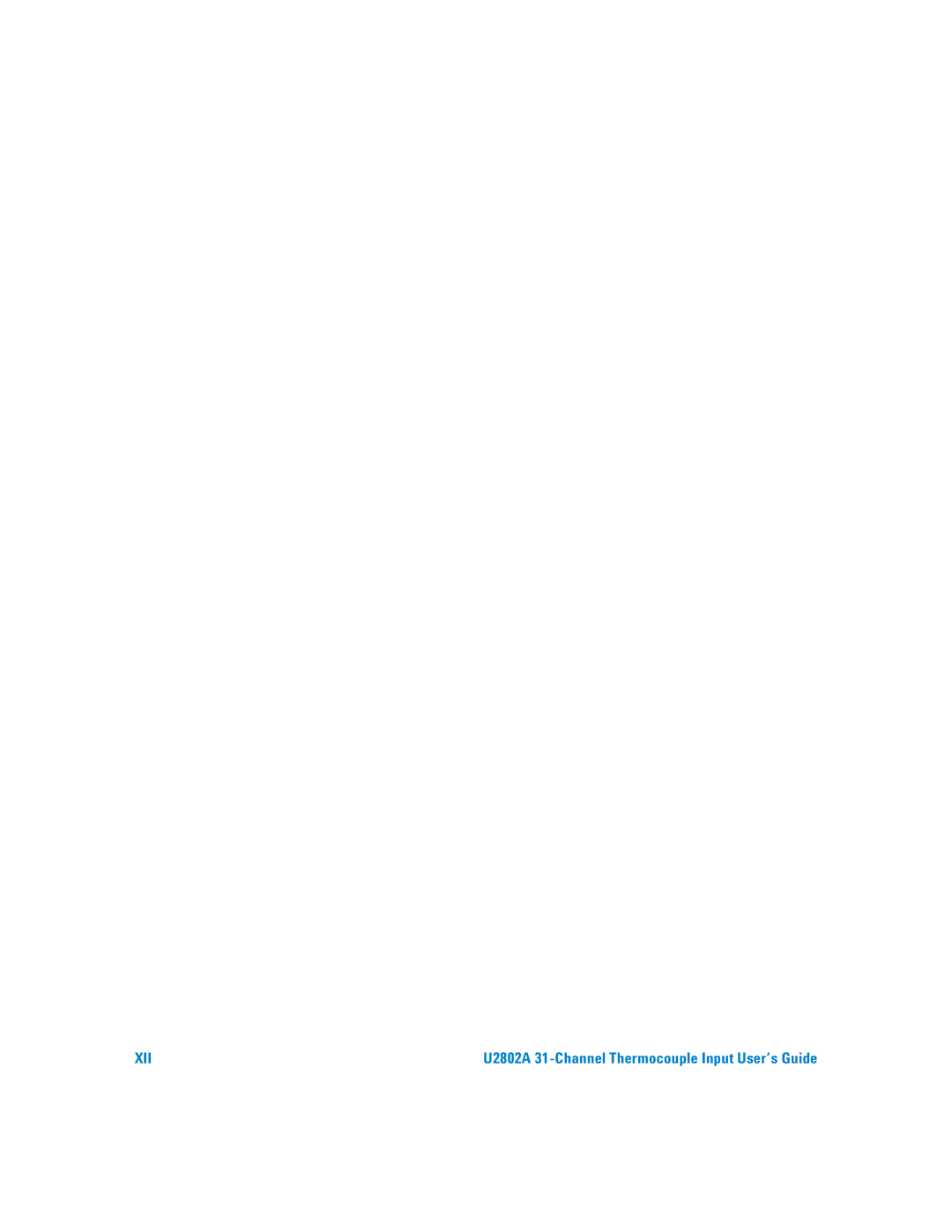 Agilent Technologies U2802A manual Xii 