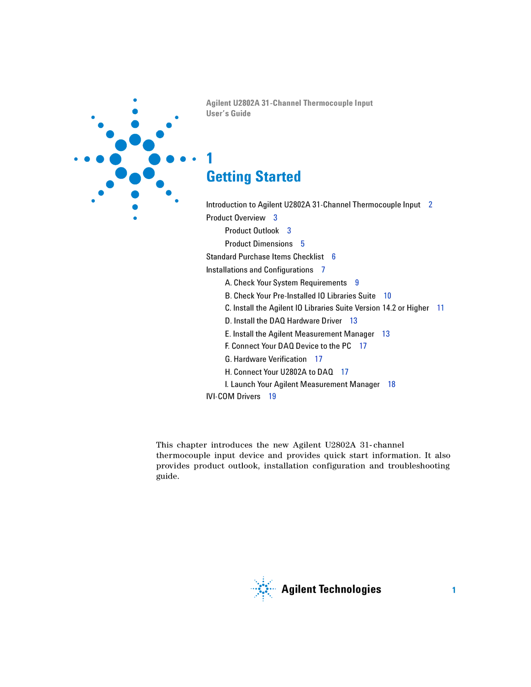 Agilent Technologies U2802A manual Getting Started 