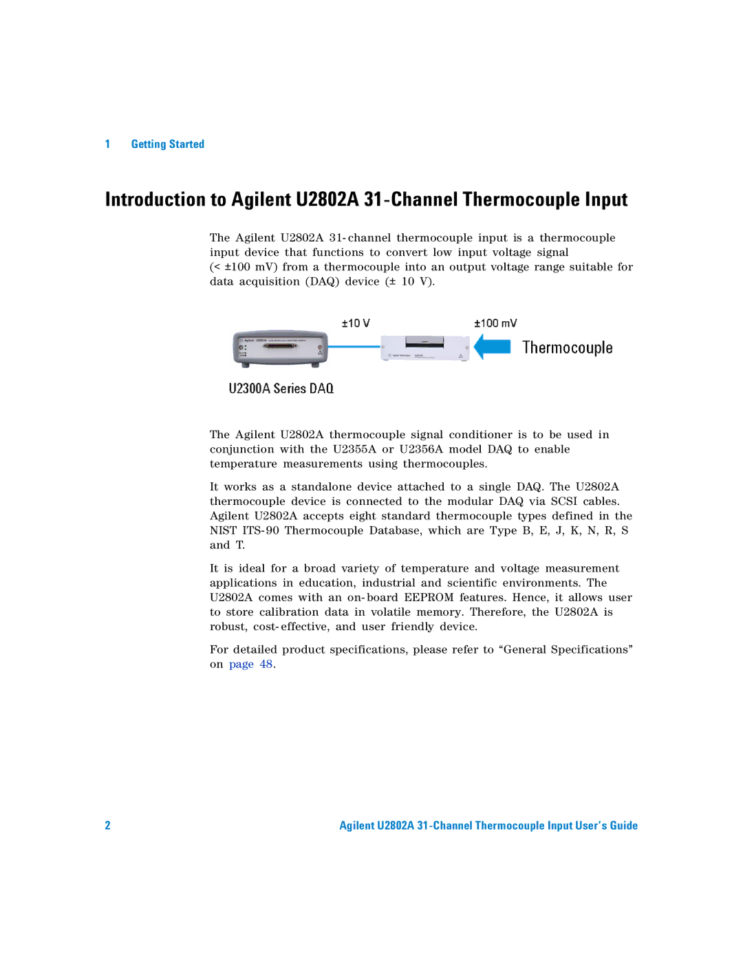 Agilent Technologies manual Introduction to Agilent U2802A 31-Channel Thermocouple Input 